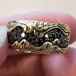 David Yurman 18k Gold w/ Blk Diamonds Waves collec